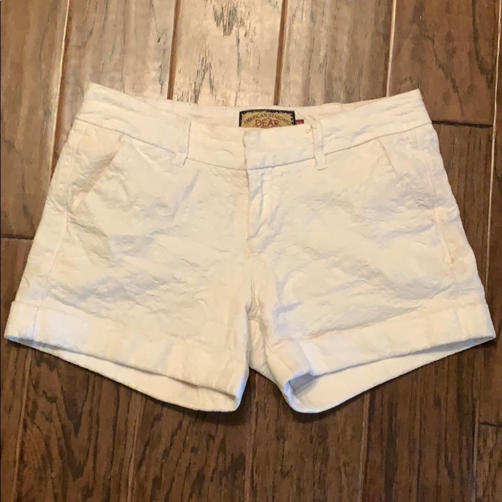 White Dear John lace pattern cuffed shorts size 27